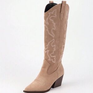 Women's Tan Suede Western Boots